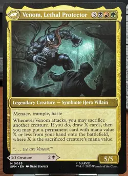 MTG Magic 0055 Eddie Brock Venom Lethal Protector Mythic Card Spider Man - Image 2