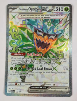 Teal Mask Ogerpon EX 166 Black Star Promo Holo Rare Pokemon Card LP - Image 1