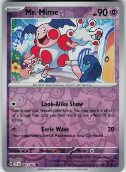 Pokemon Mr. Mime 063/162 SV05: Temporal Forces NM Reverse Holo card - Image 1