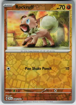 Pokemon Rockruff 089/162 SV05: Temporal Forces NM Reverse Holo card - Image 1