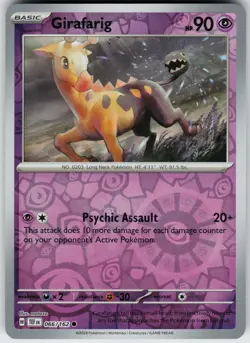 Pokemon Girafarig 066/162 SV05: Temporal Forces NM Reverse Holo card - Image 1