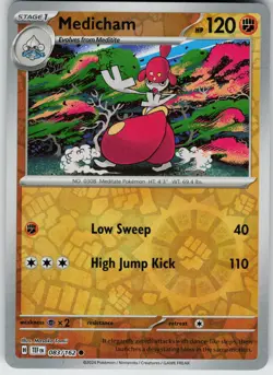 Pokemon Medicham 083/162 SV05: Temporal Forces NM Reverse Holo card - Image 1