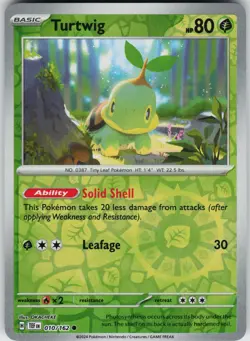 Pokemon Turtwig 010/162 SV05: Temporal Forces NM Reverse Holo card - Image 1
