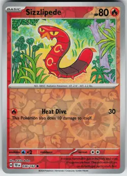 Pokemon Sizzlipede 036/162 SV05: Temporal Forces NM Reverse Holo card - Image 1