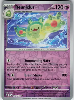 Pokemon Reuniclus 072/162 SV05: Temporal Forces NM Reverse Holo card - Image 1