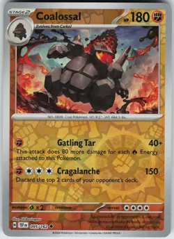 Pokemon Coalossal 095/162 SV05: Temporal Forces NM Reverse Holo card - Image 1