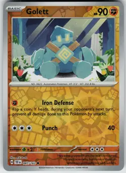 Pokemon Golett 087/162 SV05: Temporal Forces NM Reverse Holo card - Image 1
