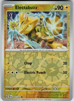 Pokemon Electabuzz 053/162 SV05: Temporal Forces NM Reverse Holo card - Image 1