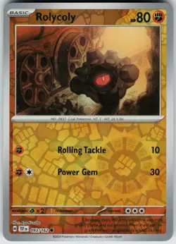 Pokemon Rolycoly 093/162 SV05: Temporal Forces NM Reverse Holo card - Image 1