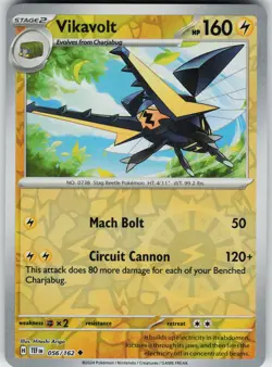 Pokemon Vikavolt 056/162 SV05: Temporal Forces NM Reverse Holo card - Image 1