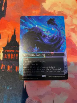 MTG Edge of Eternities Creeping Tar Pit Borderless Galaxy Foil - Image 1