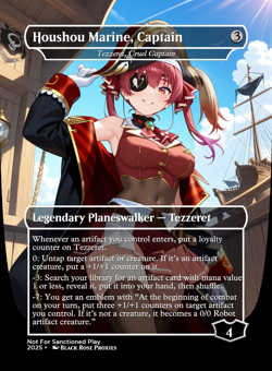 Houshou Marine, Captain (Tezzeret, Cruel Captain) - MTG Anime Custom - Playtest - Image 1