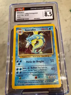 Pokemon 1999 Portuguese Base Set Gyarados Holo #6 MINT 8.5 LOW POP - Image 1