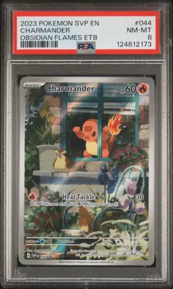 2023 POKEMON SVP EN-SV BLACK STAR PROMO #044 CHARMANDER PSA 8 - Image 1