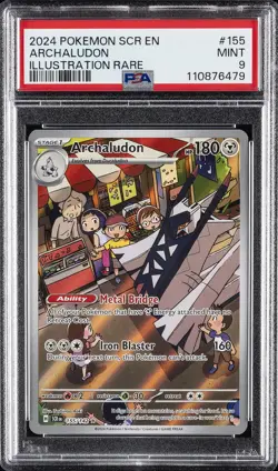 2024 POKEMON SCR EN-STELLAR CROWN ILLUSTRATION RARE #155 ARCHALUDON PSA 9 - Image 1