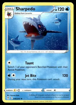 Sharpedo SWSH07: Evolving Skies 036/203 LP Pokemon TCG | Buy10 Get10 Free - Image 1