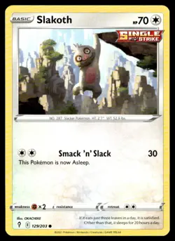 Slakoth SWSH07: Evolving Skies 129/203 LP Pokemon TCG | Buy10 Get10 Free - Image 1