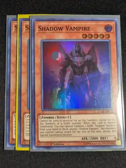 Yugioh - 3x Shadow Vampire DASA-EN012 1st Edition Super Rare NM - Image 1