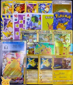 20x Pokemon Cards PIKACHU Raichu Lot - Holo Vintage GX Promo GRADED Stamped TCG - Image 1