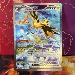 Pokemon TCG Zapdos EX Holo Card 202/165 Scarlet & Violet 151 Near Mint Condition - Image 1