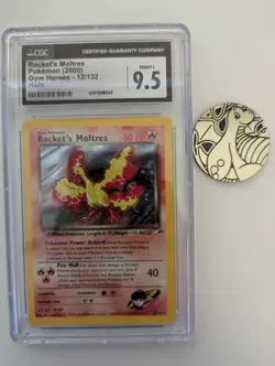 (PSA) CGC 9.5 ROCKET'S MOLTRES Gym Heroes Holo Pokemon Card #12 MINT+ - Image 1