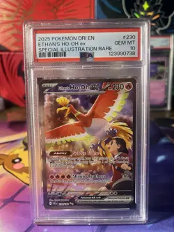 Pokemon TCG Destined Rivals Ethen’s Ho-Oh Ex #230 PSA 10 Gem Mint Card - Image 1
