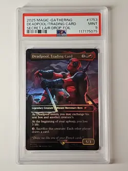 Magic the Gathering Secret Lair 2025 Deadpool Trading Card Foil, PSA 9 - Image 1