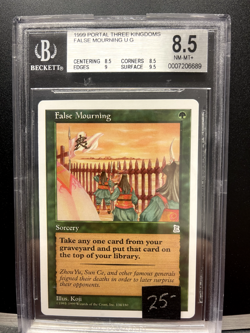Magic the Gathering False Mourning Portal Three Kingdoms Beckett Graded 8.5 - Image 1
