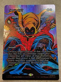 Saw in Half - #21 Foil (Borderless) Marvel Universe Spider Man - Mtg - Image 1