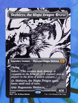 1x BORDERLESS Skithiryx, the Blight Dragon, NM, MUL, Magic: the Gathering, MtG - Image 1