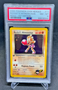 PSA 8 - 2000 Pokemon Gym Heroes 1st Edition ROCKET'S HITMONCHAN-HOLO #11 (8944) - Image 1