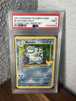 2021 POKEMON CELEBRATIONS CLASSIC COLLECTION #2 BLASTOISE HOLO PSA 9 - Image 1