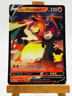 2021 Pokemon Celebrations Lance's Charizard V Black Star Promo SWSH133 NM - Image 1