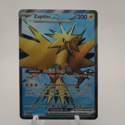 Pokemon TCG Zapdos ex 192/165 Scarlet & Violet 151 Full Art Ultra Rare Holo - Image 1