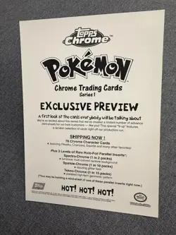 Pokemon 2000 Topps Chrome Series 1 Uncut Sheet Exclusive Preview - Image 2