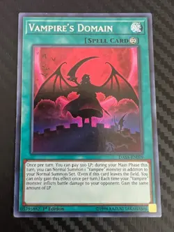 Yugioh Vampire’s Domain DASA-EN009 Secret Rare 1st Ed VLP - Image 1