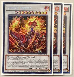 Yugioh! 3x Jurrac Astero BLMM-EN018 Secret Rare 1st Ed NM - Image 1