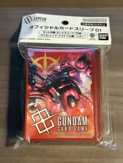 Char's Zaku Zeon Gundam Card Game Bandai Official Standard Size 70 Sleeves - Image 1