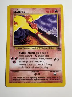 Pokemon 1999 TCG Moltres Black Star Promo Card #21 WOTC - Image 1