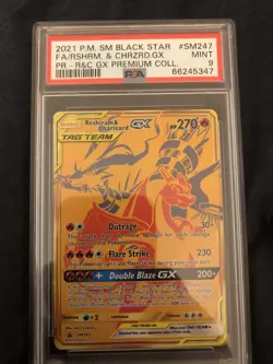 Reshiram & Charizard GX SM247 PSA 9 Promo Pokemon Card - Image 1