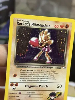 Rocket's Hitmonchan 11/132 Gym Heroes 2000 SWIRL Holo Rare WOTC Pokemon Card TCG - Image 5