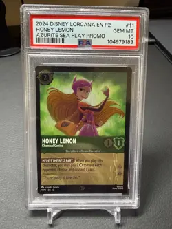 2024 Disney Lorcana En P2 Honey Lemon Azurite Sea Play Promo Card #11 PSA 10 💎 - Image 1