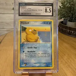CGC 8.5 MINT Psyduck 70/109 EX Team Rocket Returns 2004 Pokemon Card - Image 1