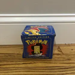 23K Gold Plated CHARIZARD Trading Card 1999 Burger King Pokemon Ball Blue - Image 3