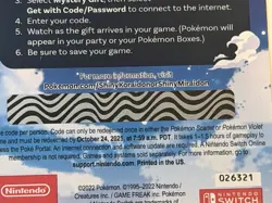 Pokemon Scarlet and Violet Shiny Koraidon OR Miraidon Gamestop Promo Code Card - Image 3