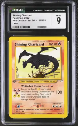 CGC 9 MINT Shining Charizard Neo Destiny 1st Edition 107/105 Holo Pokemon Card - Image 1