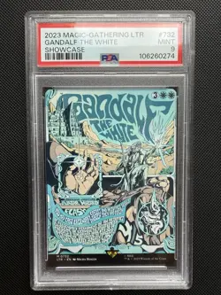 MTG 2023 Lord of the Rings Gandalf The White Borderless Poster PSA 9 - Image 1