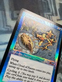MTG Foil Cloud of Faeries EX/LP+ Urza's Legacy - Image 5