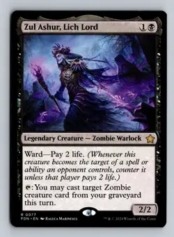 Zul Ashur, Lich Lord - FDN #77 Rare - NM / Mint Foundations Single - Image 2