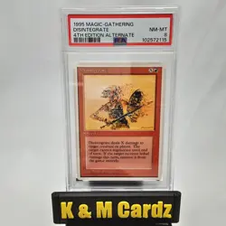 MTG - Alternate 4th Edition - Disintegrate - Graded - PSA 8.0 - Vintage - Image 1